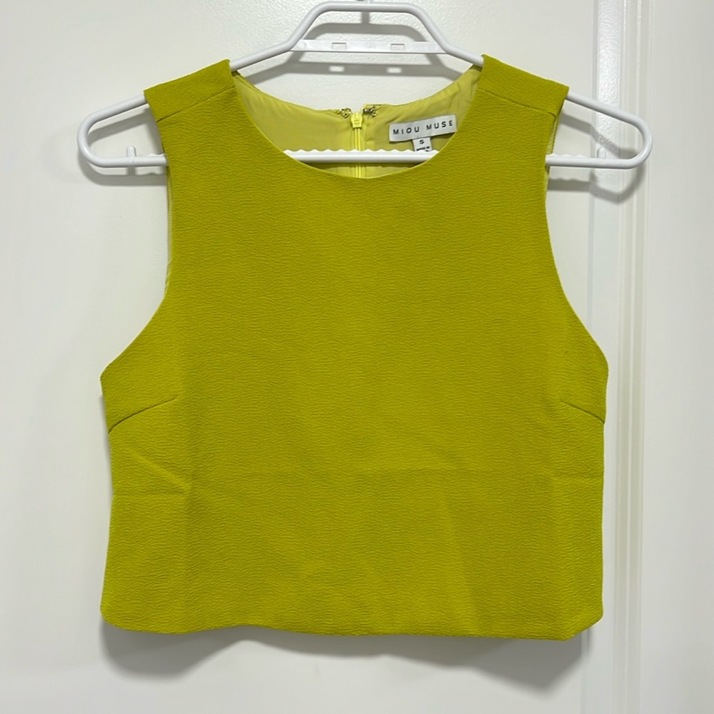 Miou Muse Green/yellow Crop Top